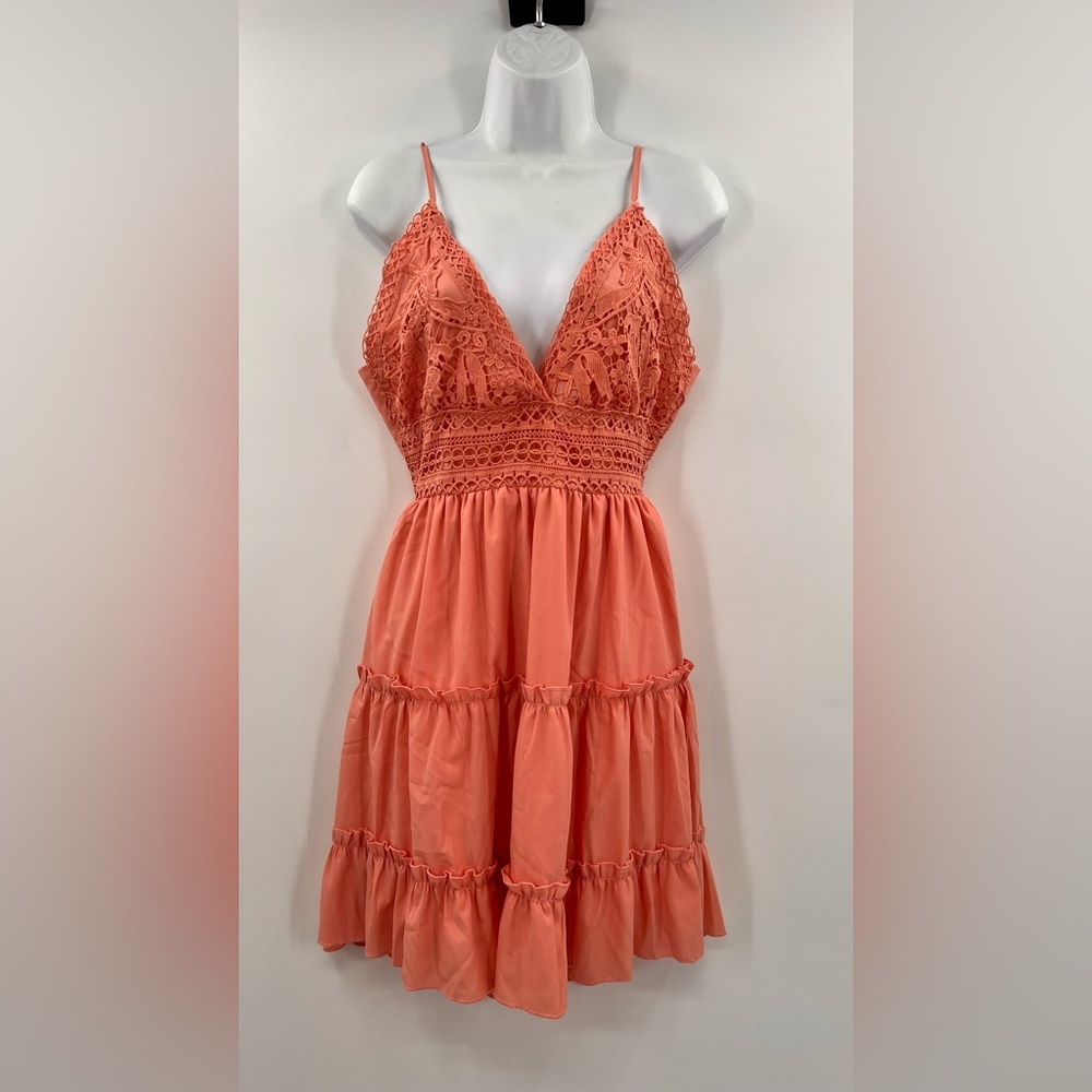 Crochet top dress baby pink